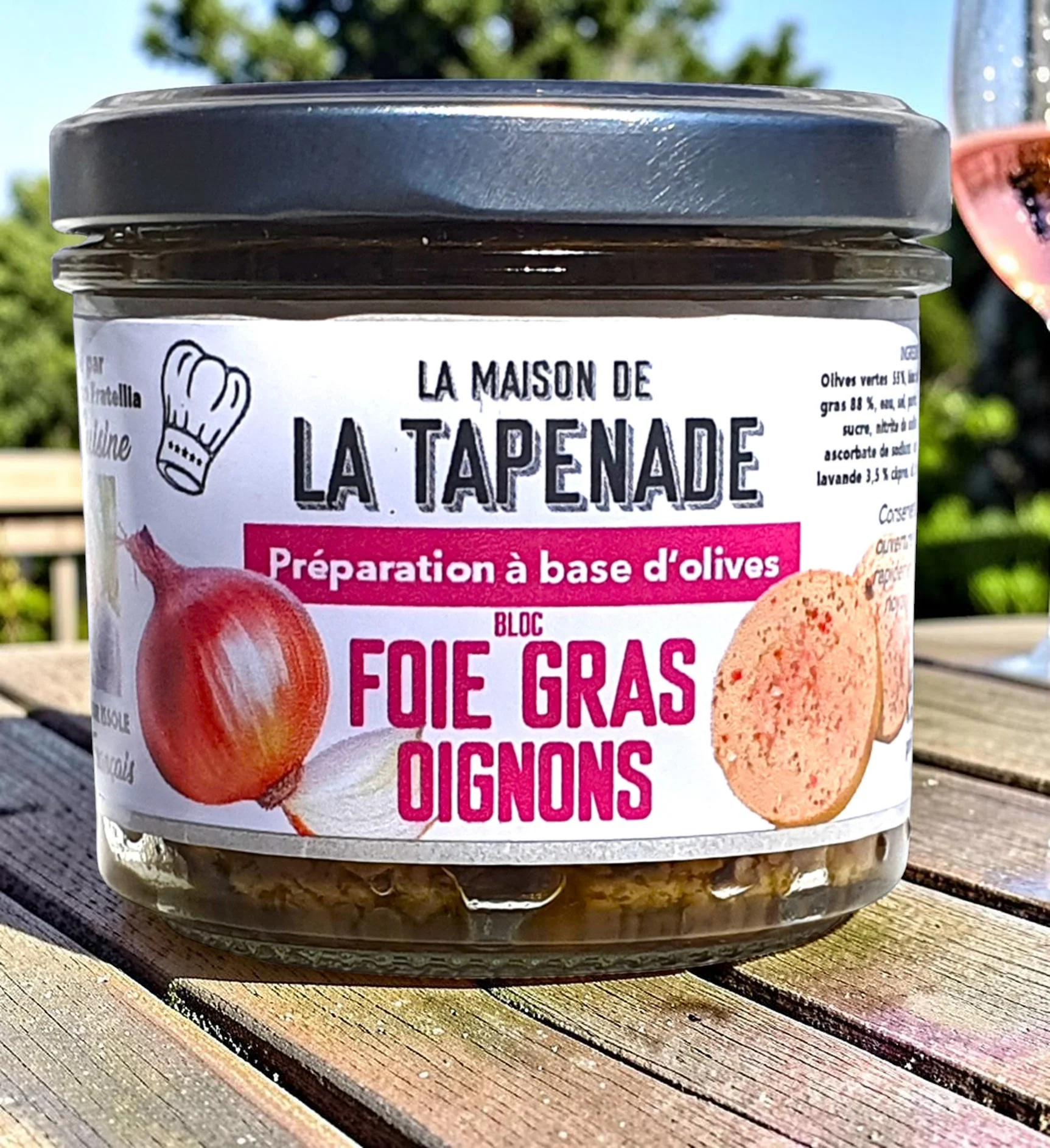 Pot de tapenade dolives vertes au foie gras et aux oignons caramélisés, 100 g