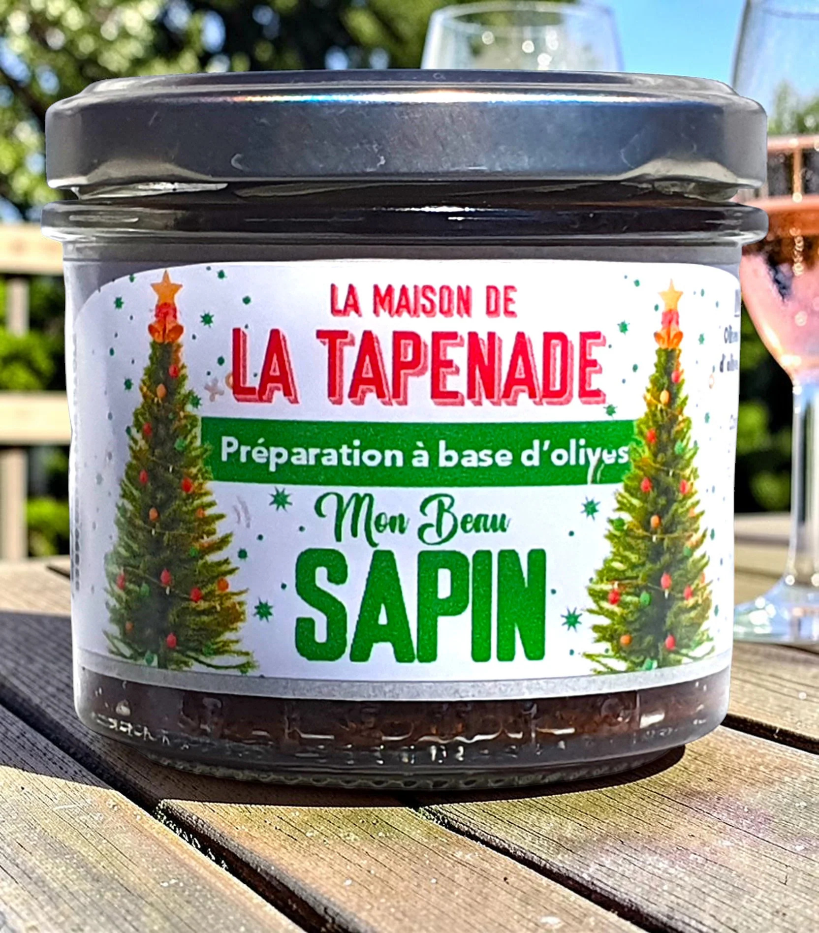 Pot de tapenade Mon beau sapin aux olives noires et pignons de pin, 100 g