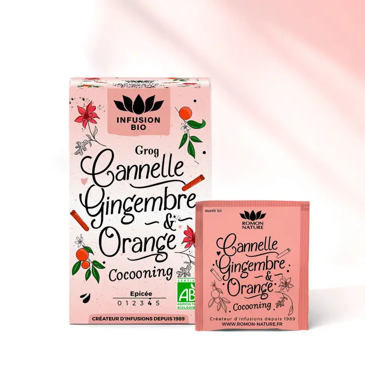 Infusion bio Grog cannelle, gingembre et orange, 16 sachets 2