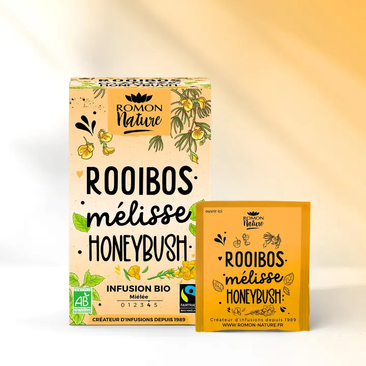 Infusion rooibos bio mélisse et honeybush, 16 sachets 2