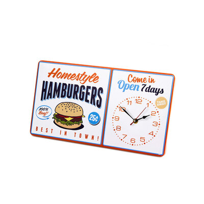 25833 Horloge murale Hamburgers métal