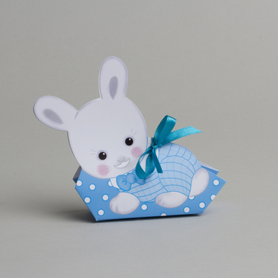 boites à dragées lapin bleu