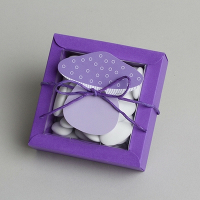 Ballotins à dragées - boites à dragées Forme Nina Petit modèle thème Champignon x2 Couleurs au Choix pâques Mariage baptême Communion Anniversaire (Violet)