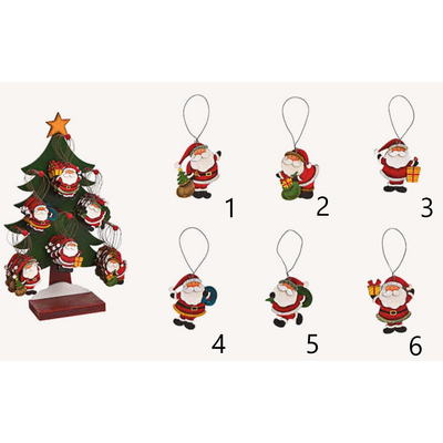 père noel en bois suspension