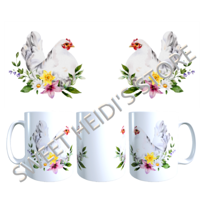 Mug de poule fleuri 330 ml Sweet Heidi's Store@