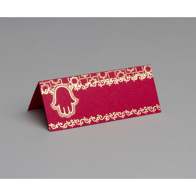 Lot de 10 marques place carte de table thème main de Fatma couleur rouge or