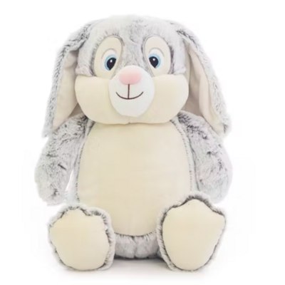 Peluche personnalisable par broderie ou impression - Lapin gris collection Cubbies