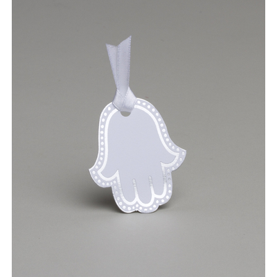 Lot de 5 étiquettes thème main de Fatma couleur blanc argent