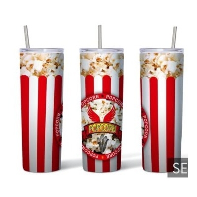 Gobelet isotherme avec paille thème pop corn Sweet Heidi's Store