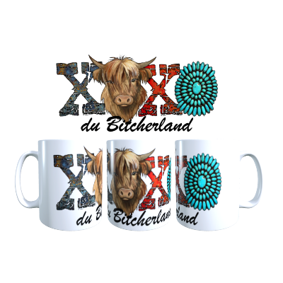 Mug souvenir XOXO du Bitcherland Highland 330 ml Sweet Heidi's Store@