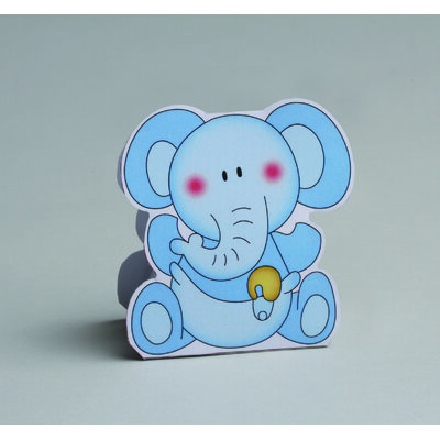 Lot de 10 boites à dragées Forme éléphant bleu