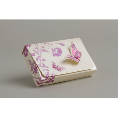 Lot de 3 boites à dragées forme Zelda papillon écru et lilas