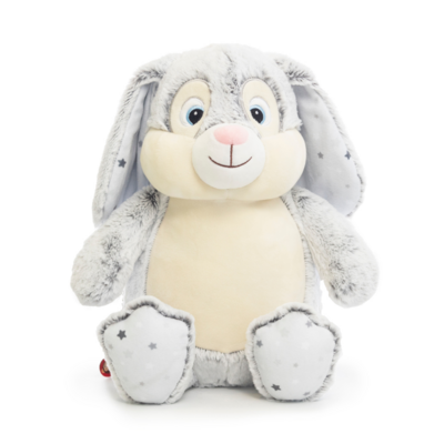 Peluche personnalisable Lapin gris étoilé gris par impression ou broderie