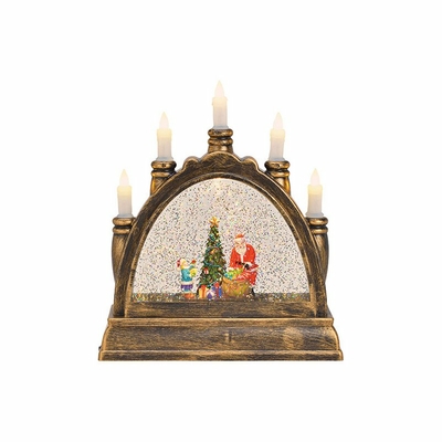 Arc avec lumière scintillante, vortex scintillant, décor Père Noël