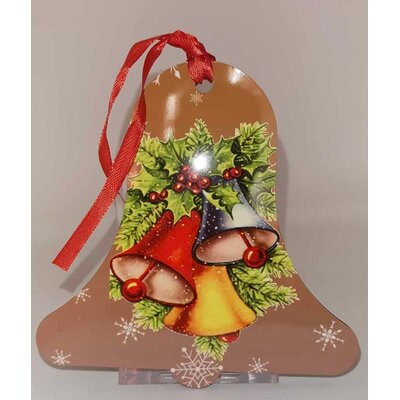 Décoration de sapin Cloche motif cloche 2 vintage en MDF réalisée artisanalement