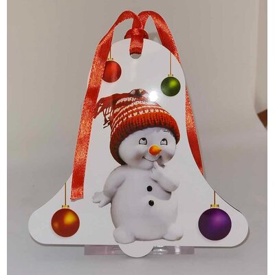 Décoration de sapin Cloche mignon Bonhomme de neige en MDF réalisé artisanalement