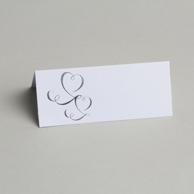 Lot de 10 marques place carte de table blanc cœur argent