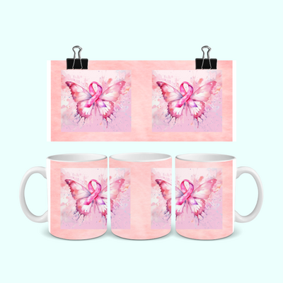 Mug Octobre Rose papillon 330ml Sweet Heidi's Store@