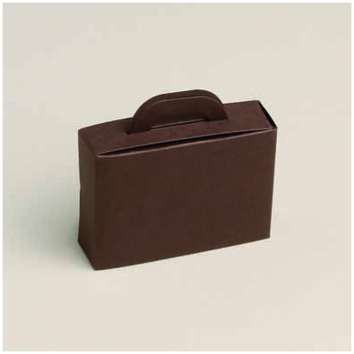 Lot de 10 boîtes à dragées Forme Valise coloris chocolat