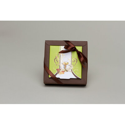 Lot de 2 Boites à dragées Communion calice vert Forme Nina petit modèle sans Ruban