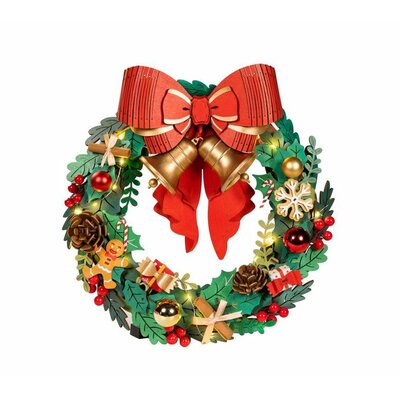 Couronne de Noël en bois à construire Robotime TGL04