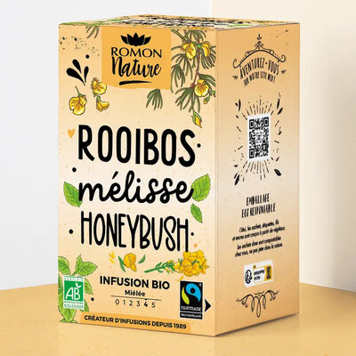 Infusion rooibos bio mélisse et honeybush, 16 sachets
