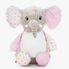 Peluche personnalisable Éléphant sensoriel - Bubblegum par impression ou broderie