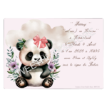 Plaque en métal personnalisée pour naissance modèle Panda fille