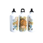 Gourde en aluminium 500 ml  couleur blanche motif vache Highlandfleurs Sweet Heidi's Store