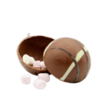 Bombe à chocolat chaud boule lait avec sucre dorge et guimauves