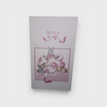 Lot de 10 Menus bapteme lapin rose