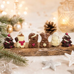 Figurines de Noël en chocolat praliné assorties
