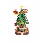 Boîte à musique Robotime Christmas Melody Tree, sapin de Noël tournant monté
