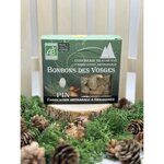 Bonbons des Vosges au pin et au sapin sortis de leur boîte