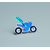 Lot de 12 étiquettes forme moto bleu pour boîtes à dragées thème moto