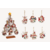 Pendentif de Noël Père Noël, élan, bonhomme de neige, pingouin en bois Coloré 10x11x0.5 cm modèle au choix