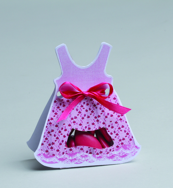 ROB112RO ballotin dragées robe rose