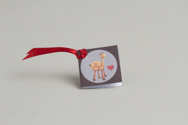 Lot de 12 étiquettes carré thème girafe mariage baptême communion