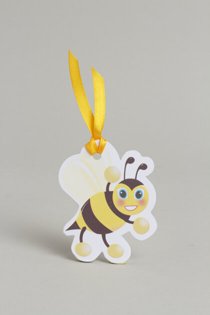 Lot DE 12 étiquettes boites à dragées ballotins à dragées Forme Abeille Mariage baptême Communion