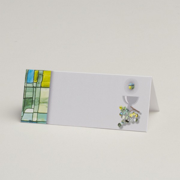 Lot de 10 Carte de table marque place Communion Calice Vitrail