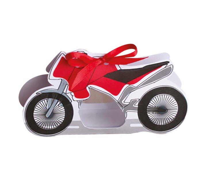 Lot de 6 boites à dragées forme Moto Rouge sans ruban