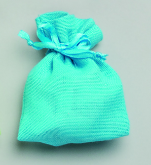 Lot de 6 bourses en coton pour dragées ou emballage couleurs turquoise