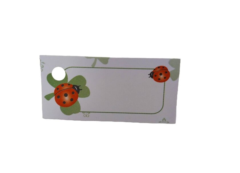étiquettes rectangle pour boîtes à dragées thème Coccinelle