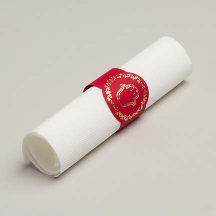 Lot de 4 ronds de serviette thème main de Fatma couleur rouge or