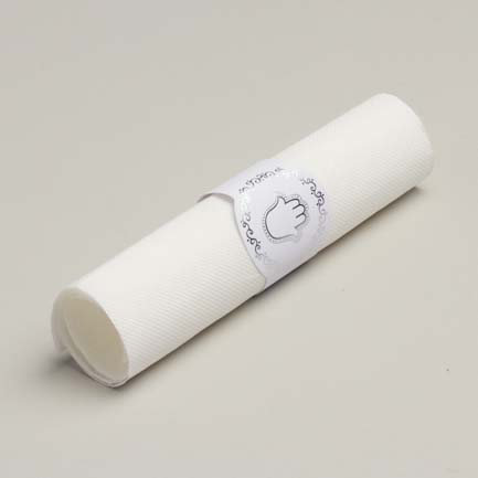Lot de 12 ronds de serviette thème main de Fatma couleur blanc argent