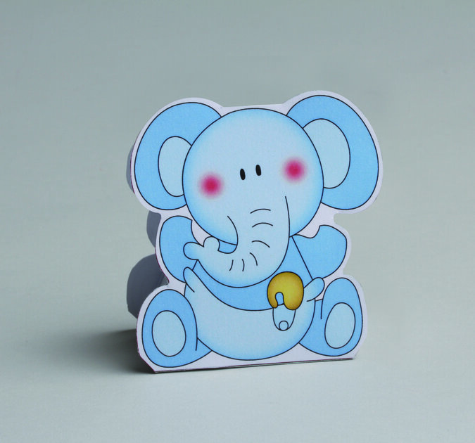 Lot de 10 boites à dragées Forme éléphant bleu