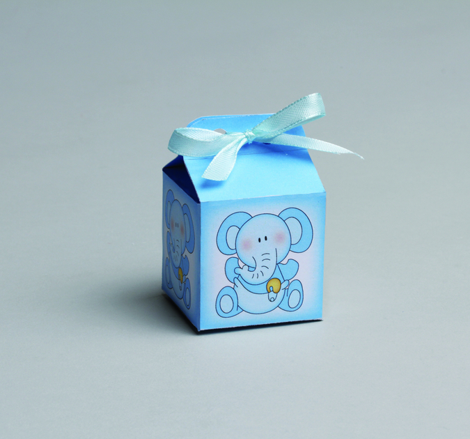 Lot de 10 boîtes à dragées mégane éléphant bleu