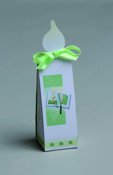 Lot de 10 boîtes à dragées Bougie Communion livre ouvert