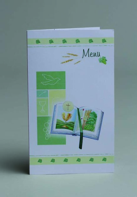 Lot de 10 Menus Livre ouvert communion