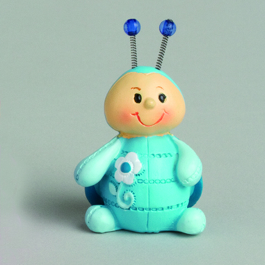Sujet résine coccinelle bleu 4cm de haut